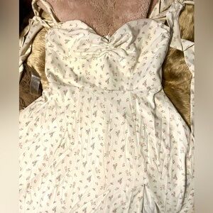 House of CB Alicia White Floral Corset Midi Dress Size L+ XL